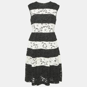 Carolina Herrera Black/White Corded Lace Sleeveless Short Dress M, Dresses - Luxury Closet catalog