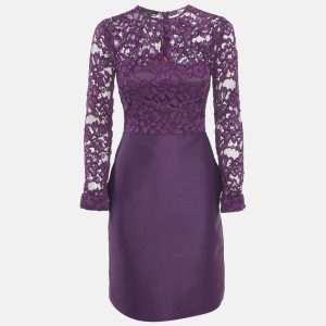 CH Carolina Herrera Purple Lace and Satin Short Dress S, Dresses - Luxury Closet catalog