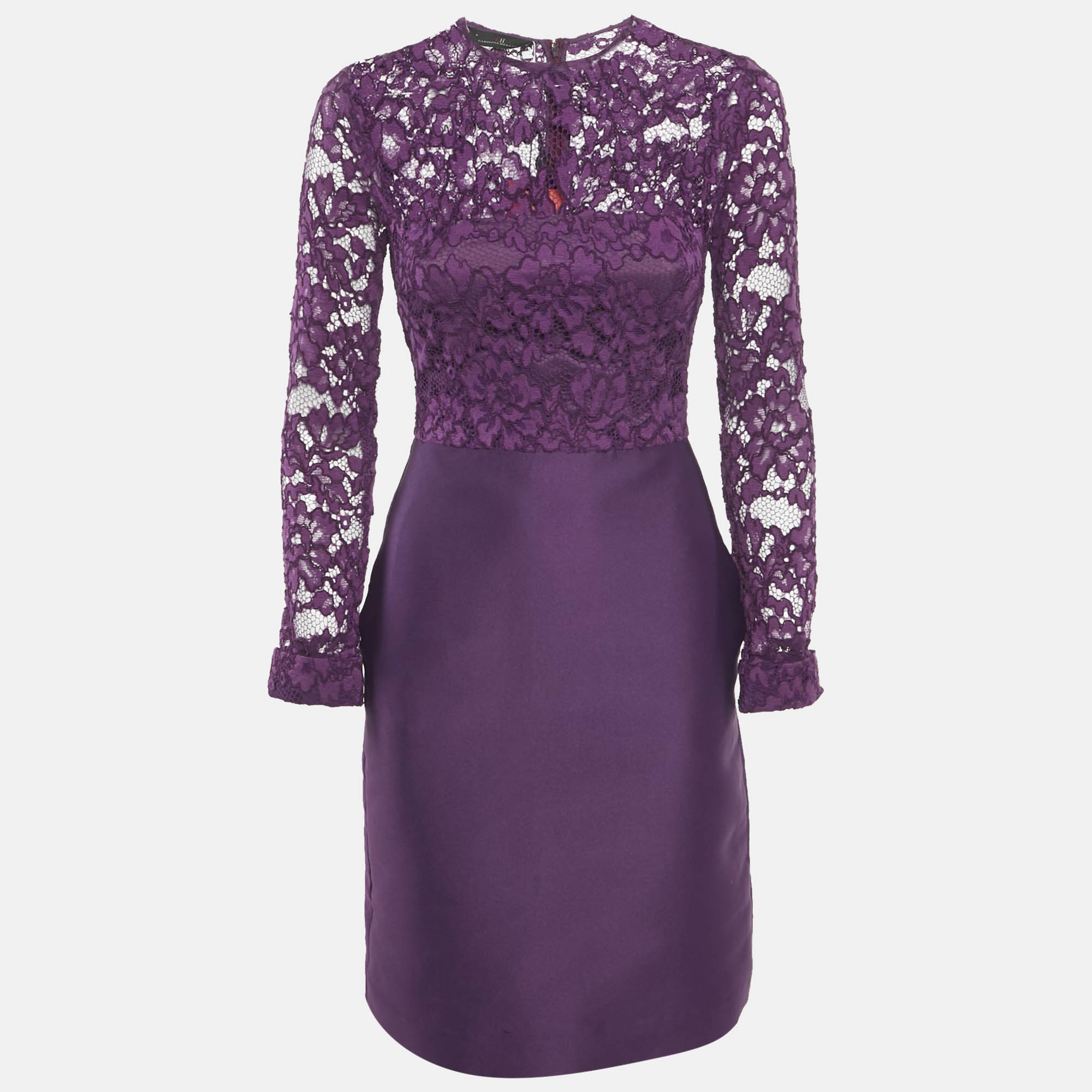 CH Carolina Herrera Purple Lace and Satin Short Dress S, Dresses - Luxury Closet catalog