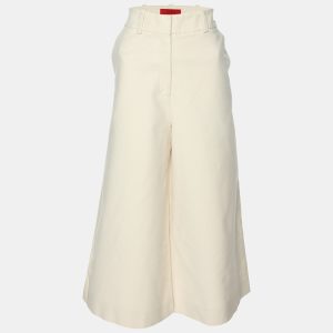 CH Carolina Herrera Cream Stretch Cotton Wide Leg Capri Pants S, Clothing - Luxury Closet catalog