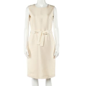 CH Carolina Herrera Cream Sleeveless Belted Dress M, Dresses - Luxury Closet catalog