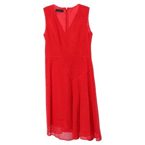 CH Carolina Herrera Red Lace Flared V-Neck Dress M, Dresses - Luxury Closet catalog
