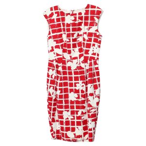CH Carolina Herrera Red Floral Grid Printed Sheath Dress M, Dresses - Luxury Closet catalog