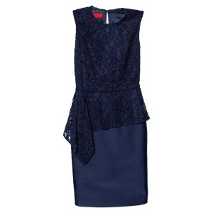 CH Carolina Herrera Navy Blue Lace Sleeveless Peplum Dress XS, Dresses - Luxury Closet catalog