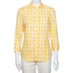 CH Carolina Herrera Yellow Checked Cotton Long Sleeve Shirt L, Shirts & Tops - Luxury Closet catalog