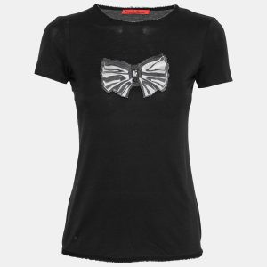 CH Carolina Herrera Black Cotton Bow Applique T-Shirt XS, Shirts & Tops - Luxury Closet catalog