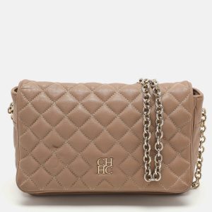 CH Carolina Herrera Beige Quilted Leather Flap Shoulder Bag, Shoulder Bags - Luxury Closet catalog