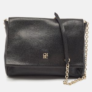 CH Carolina Herrera Black Leather Chain Flap Shoulder Bag, Shoulder Bags - Luxury Closet catalog