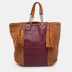 CH Carolina Herrera Tri Color Leather and Suede Tassel Tote, Tote Handbags - Luxury Closet catalog