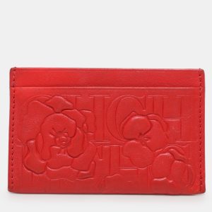 CH Carolina Herrera Red Monogram Embossed Leather Card Holder, Wallets & Money Clips - Luxury Closet catalog