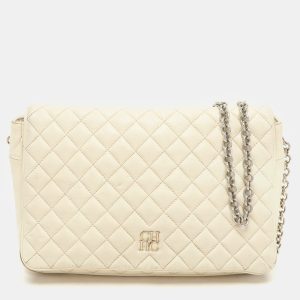 CH Carolina Herrera Cream Quilted Leather Flap Crossbody Bag, Handbags - Luxury Closet catalog