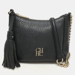 Carolina Herrera Black Leather Chain Tassel Shoulder Bag, Shoulder Bags - Luxury Closet catalog