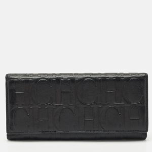 CH Carolina Herrera Black Monogram Leather Flap Continental Wallet, Wallets & Money Clips - Luxury Closet catalog