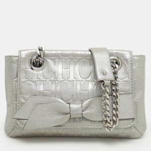 CH Carolina Herrera Silver Monogram Embossed Leather Audrey Shoulder Bag, Shoulder Bags - Luxury Closet catalog
