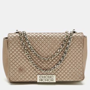 CH Carolina Herrera Rose Gold Quilted Leather Chain Flap Bag, Shoulder Bags - Luxury Closet catalog