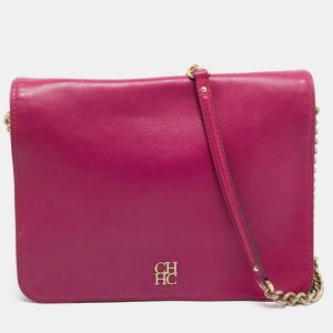CH Carolina Herrera Fuchsia Leather Chain Flap Bag, Shoulder Bags - Luxury Closet catalog
