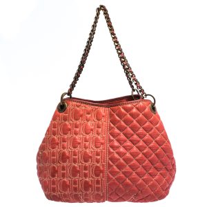 CH Carolina Herrera Orange Leather Chain Handle Tote, Tote Handbags - Luxury Closet catalog