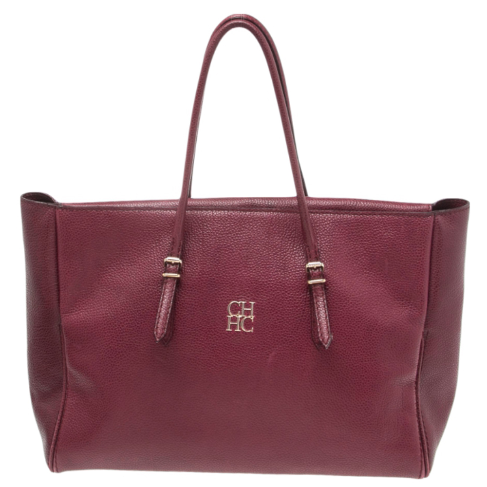 CH Carolina Herrera Plum Leather Tempo Collection Adagio Tote, Tote Handbags - Luxury Closet catalog