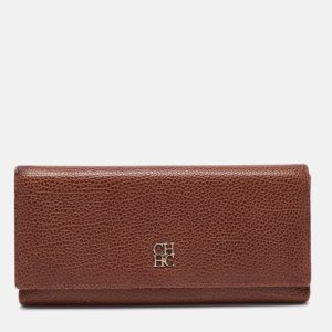 CH Carolina Herrera Brown Monogram Leather Flap Continental Wallet, Wallets & Money Clips - Luxury Closet catalog