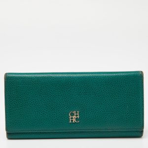 CH Carolina Herrera Green Leather Flap Trifold Continental Wallet, Wallets & Money Clips - Luxury Closet catalog
