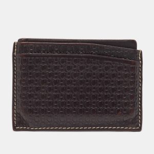 CH Carolina Herrera Dark Brown Monogram Leather Card Holder, Wallets & Money Clips - Luxury Closet catalog