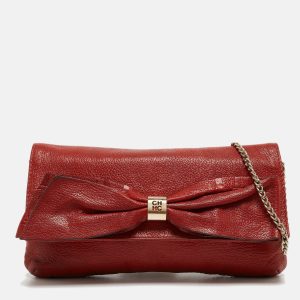 CH Carolina Herrera Red Monogram Leather Bow Chain Clutch, Clutches & Special Occasion Bags - Luxury Closet catalog