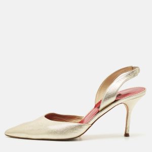CH Carolina Herrera Metalllic Gold Leather Slingback Pumps Size 39, Pumps - Luxury Closet catalog
