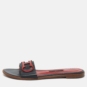 CH Carolina Herrera Navy Blue Leather Slide Sandals Size 39, Sandals - Luxury Closet catalog