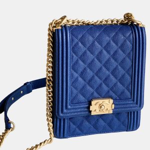 Chanel Blue Leather North South Boy Shoulder Bag, Shoulder Bags - Luxury Closet catalog