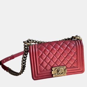 Chanel Red Caviar Quilted Small Boy Flap Shoulder Bag, Shoulder Bags - Luxury Closet catalog
