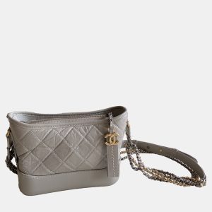 Chanel Grey Quilted Calfskin Small Gabrielle Hobo Bag, Shoulder Bags - Luxury Closet catalog