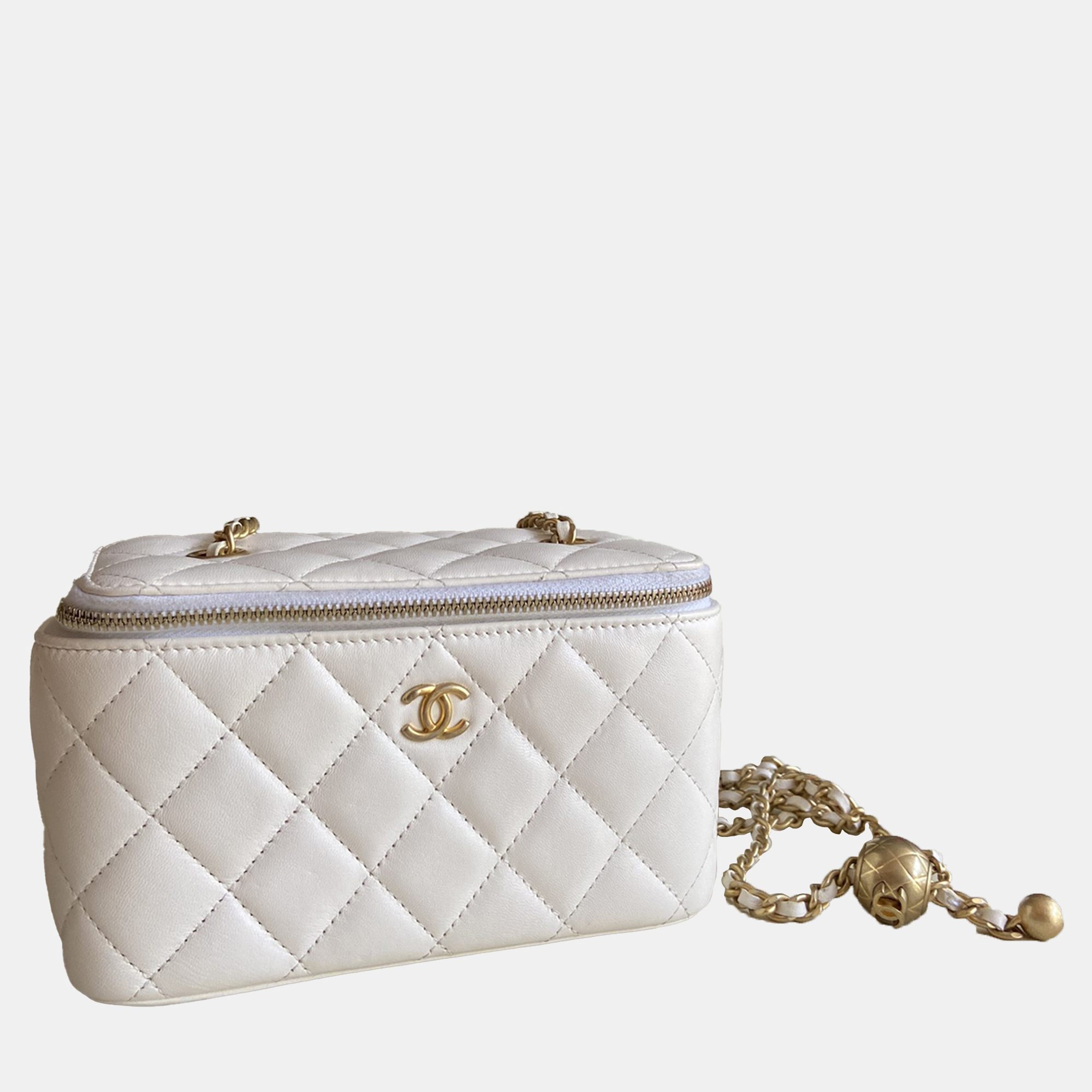 Chanel White Pearl Crush Small Vanity Bag, Shoulder Bags - Luxury Closet catalog