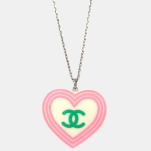 Chanel Silver White Heart Chain Necklace Pendant, Jewelry - Luxury Closet catalog