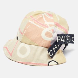 Chanel Cream/Peach Bow Detail Printed Canvas Cap M, Luggage Accessories - Luxury Closet catalog