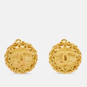 Chanel CC Gold Tone Clip On Earrings, Jewelry - Luxury Closet catalog