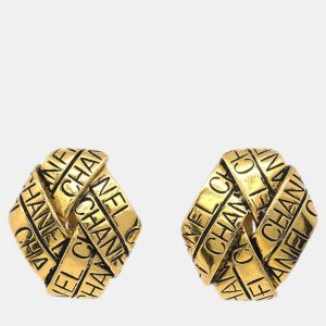 Chanel Gold Plated Rhombus Clip-On Earrings, Jewelry - Luxury Closet catalog