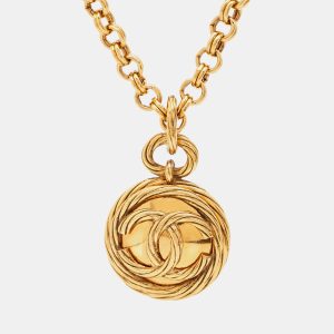 Chanel CC Mirror Gold Tone Medallion Necklace, Jewelry - Luxury Closet catalog