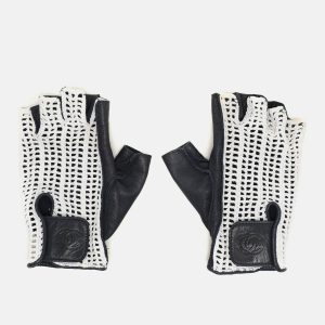 Chanel Navy Blue/White Leather and Crochet Fingerless Gloves, Luggage Accessories - Luxury Closet catalog