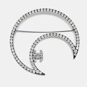 Chanel CC Moon Crystals Silver Tone Brooch, Jewelry - Luxury Closet catalog