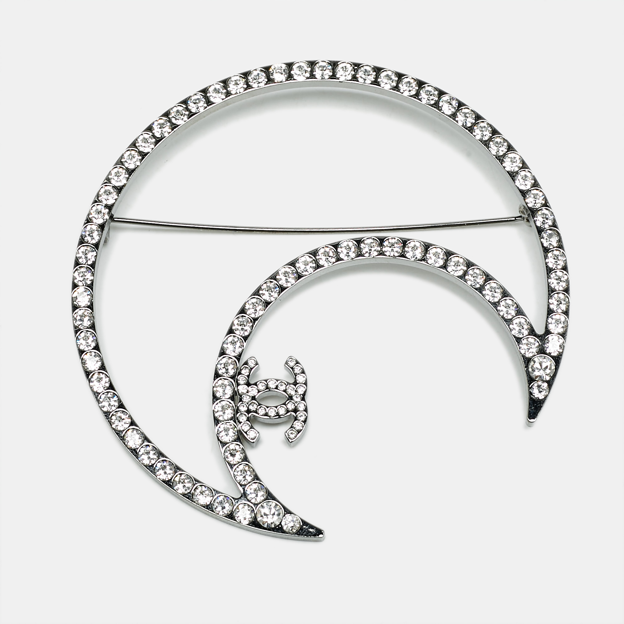 Chanel CC Moon Crystals Silver Tone Brooch, Jewelry - Luxury Closet catalog