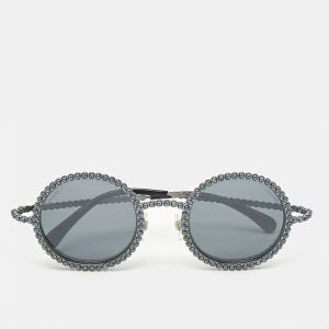Chanel Grey/Blue 71138 Pearl Round Sunglasses, Sunglasses - Luxury Closet catalog