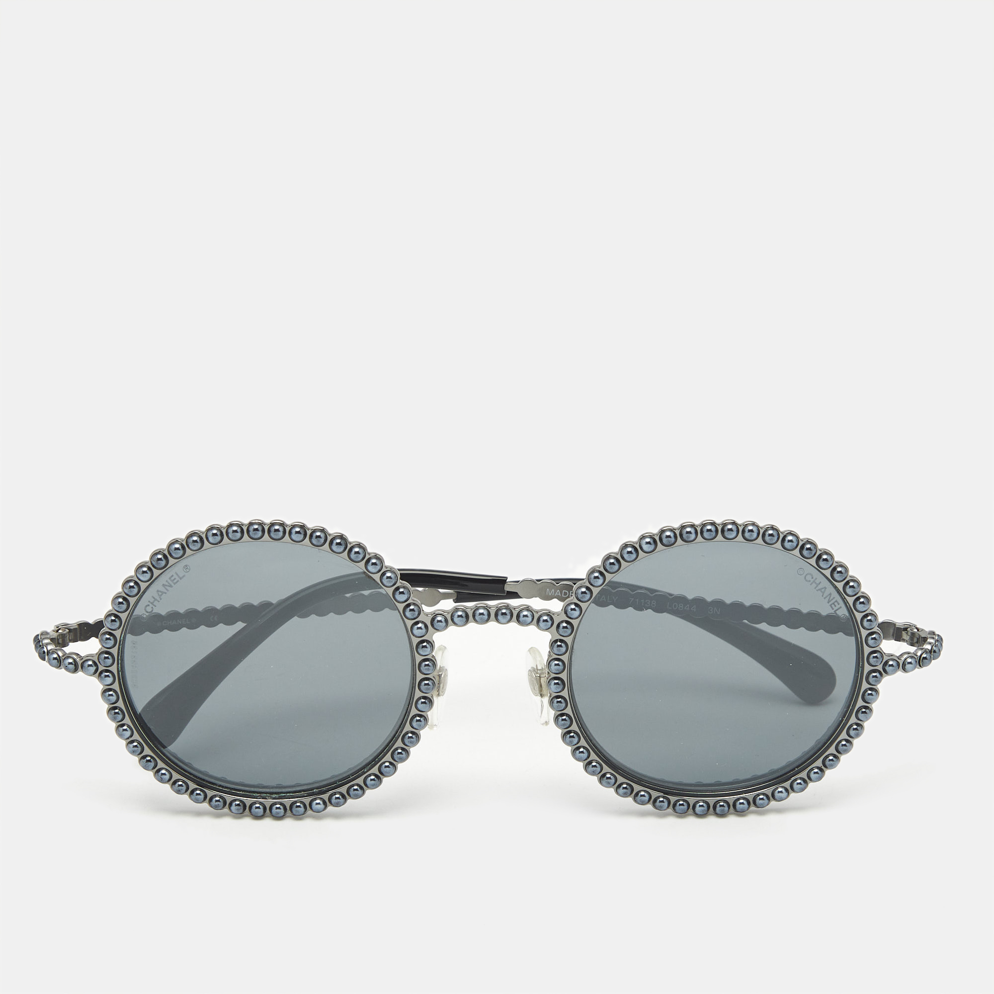 Chanel Grey/Blue 71138 Pearl Round Sunglasses, Sunglasses - Luxury Closet catalog