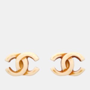 Chanel CC Earrings Clip-On White Acrylic, Jewelry - Luxury Closet catalog