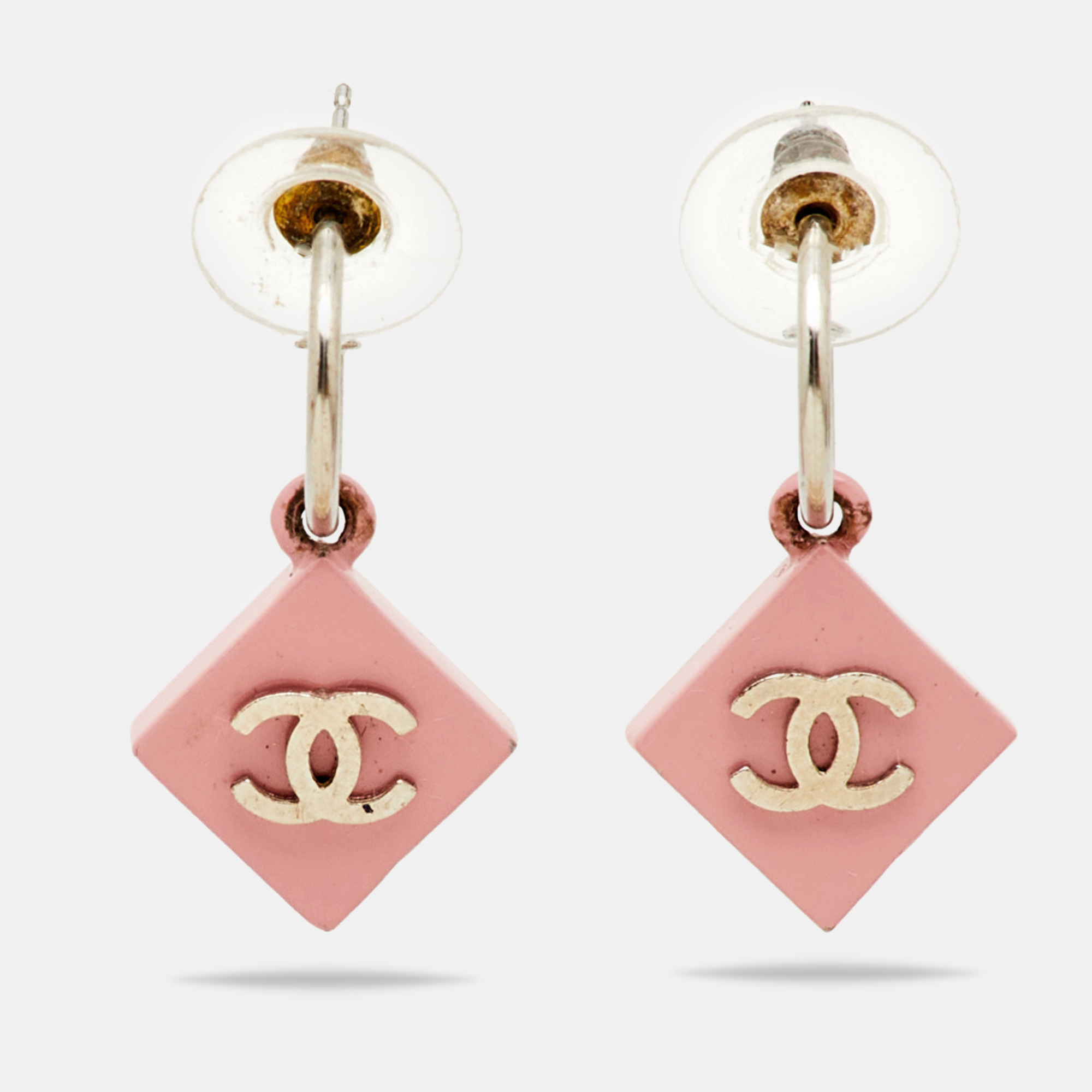 Chanel CC Pink Enamel Silver Tone Earrings, Jewelry - Luxury Closet catalog