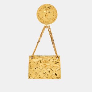 Chanel Hanging Flap Bag Motif Gold Tone Pin Brooch, Jewelry - Luxury Closet catalog