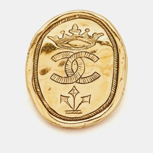 Chanel CC Crown Motif Gold Tone Pin Brooch, Jewelry - Luxury Closet catalog