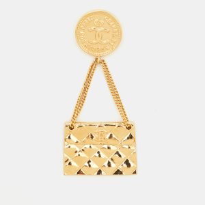Chanel Hanging Flap Bag Motif Gold Tone Pin Brooch, Jewelry - Luxury Closet catalog