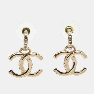 Chanel CC Crytals Gold Tone Earrings, Jewelry - Luxury Closet catalog
