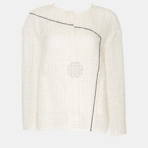 Chanel Cream Monochrome Mesh Jacket L, Coats & Jackets - Luxury Closet catalog