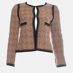 Chanel Brown Woven Wool Round Neck Jacket S, Coats & Jackets - Luxury Closet catalog